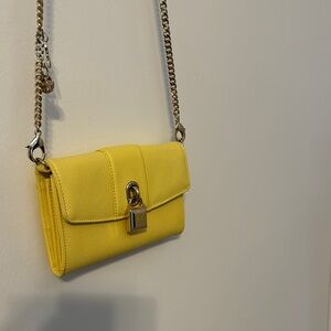 Patrizia Pepe Yellow Chain Mini Crossbody  Bag